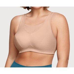 Glamorise Sport Beige No-Bounce Moisture Wicking Camisole Sports Bra 46F